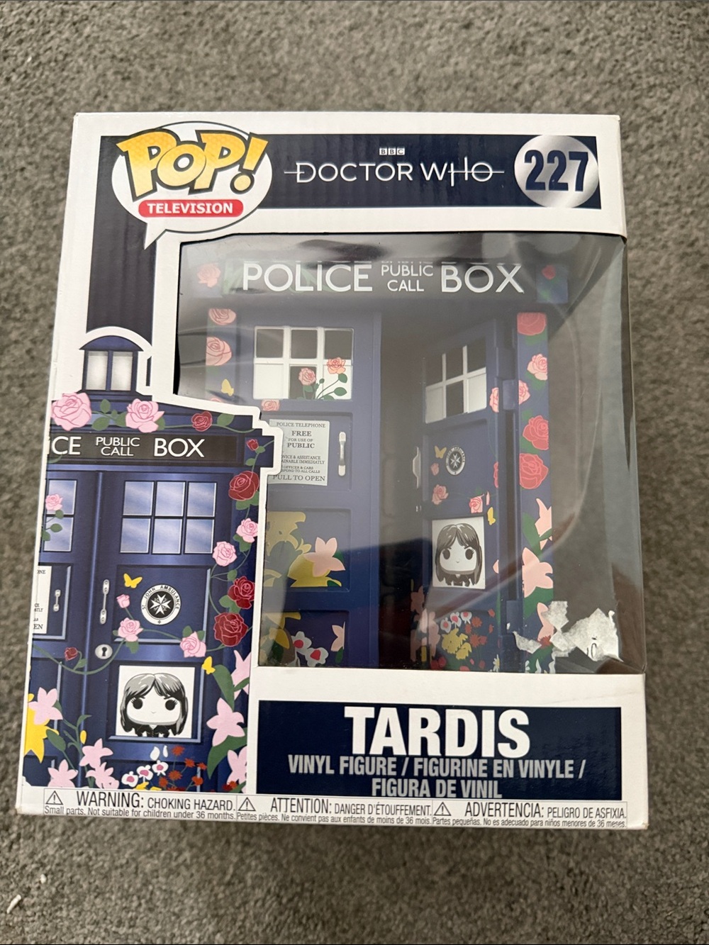 Funko TARDIS Floral Vinyl Figure - Blue with Pink Accents